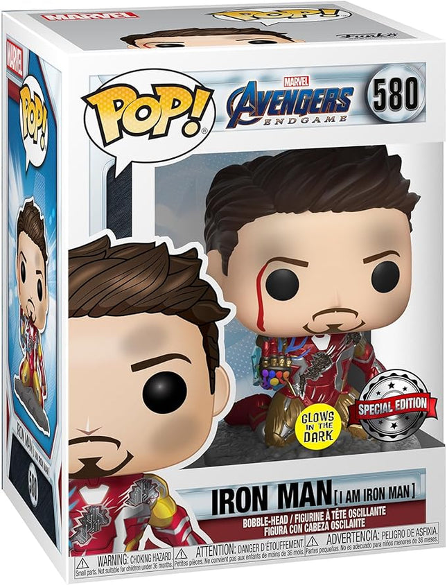 Funko Pop! Avengers Endgame: I Am Iron Man Glow-in-The-Dark Deluxe Vinyl Figure, Multicolored