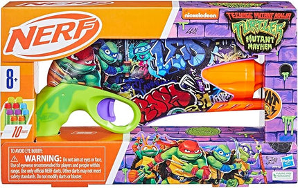 Nerf Teenage Mutant Ninja Turtles Blaster, 10 Elite Darts, Toy Foam Blasters, Ages 8 and Up