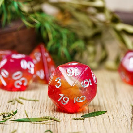 HDdais 7PCS Lesbian-Pride Polyhedral DND Dice Set, Homosexual Flag D&D Dice for RPG and Other Table Games