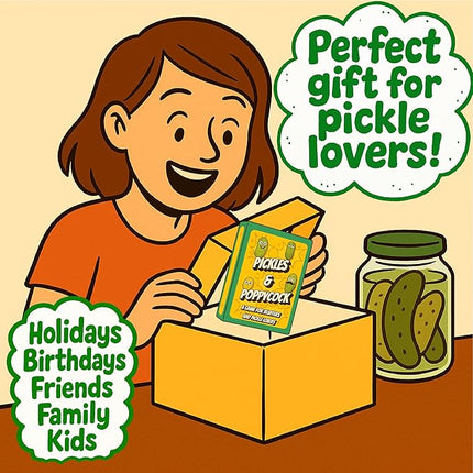 Pickles & Poppycock - A Game for Bluffers and Pickle Lovers - Pickle Gifts - Gifts for Pickle Lovers - Card Games for Adults and Kids - Social Bluffing Game for 2-8 Players and Ages 8+