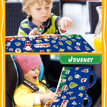 Benresive Reusable Sticker Book for Toddlers 2-4 Years, Fun Travel Stickers for Kids, Waterproof Sticker Books for Toddlers 1-3, Crafts Activities for Todddlers 1-3 2-4 3-5 - Christmas