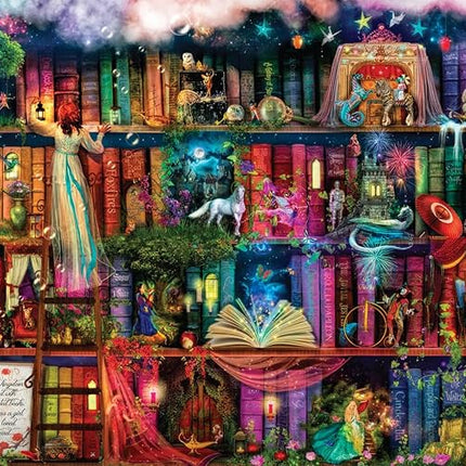 Buffalo Games - Aimee Stewart - Treasure Hunt Bookshelf - 1000 Piece Jigsaw Puzzle for Adults -Challenging Puzzle Perfect for Game Nights - Finished Size is 26.75 x 19.75