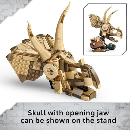 LEGO Jurassic World Dinosaur Fossils Triceratops Skull Toy - Dinosaur Toy Fossil Building Set for Kids, Boys and Girls, Ages 9+ - Model Display Kit - Gift Idea for Birthdays - 76969