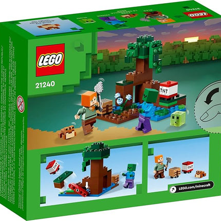 LEGO Minecraft The Swamp Adventure 21240, Building Game Construction Toy with Alex and Zombie Figures in Biome, Birthday Gift Idea for Kids Ages 8+