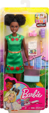 Barbie Travel Nikki Doll, Kitty Ear Brunette Hair, with 5 Accessories