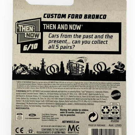 Hot Wheels Custom Ford Bronco, [blue] 163/250 Then and Now 6/10