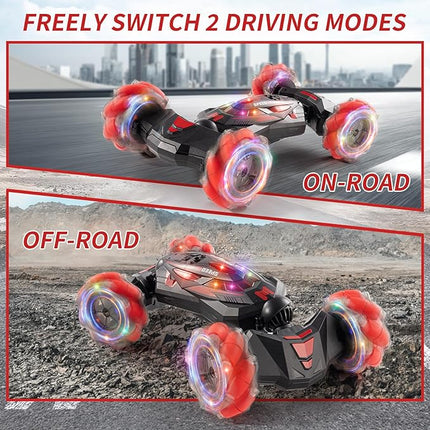Gesture RC Car, 2.4GHz 4WD Gesture Sensing RC Stunt Car Toys for 6-12 yr Boys Girls, Hand Controlled rc car Offroad 360° Rotation with Lights Music for Birthday Gifts