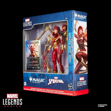 Spider-Man Marvel Legends Series Magic: The Gathering Mary Jane Watson (Iron Spider), 6-Inch Action Figure & Exclusive Foil Collectible Card Game Trading Card