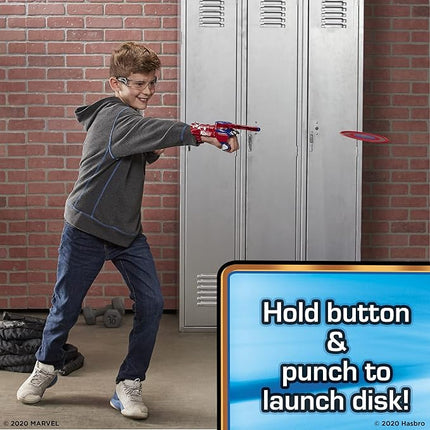 Marvel Nerf Power Moves Avengers Captain America Shield Sling Disc-Launching Toy for Kids Roleplay, Toys for Ages 5 and Up (Amazon Exclusive)