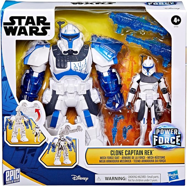 STAR WARS Epic World of Action Clone Captain Rex Mech Force Suit, 6.5-Inch Mech Suit & 4-Inch Action Figure, Toys for Boys & Girls Ages 4+ (Amazon Exclusive)