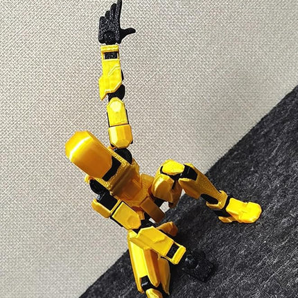 T13 Action Figure for Kids,3D Printed Titan 13 Figure with Multiple Accessories,Dummy 13 Desktop Decorative Toy(Gold)