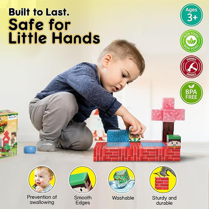 100 Pcs Magnetic Blocks, Magnetic Building Blocks for Kids, Magnetic Cubes for Kids, Magnetic Blocks for Toddlers, Toddler Building Blocks Ages 3 4 5 6 7 8 9 10