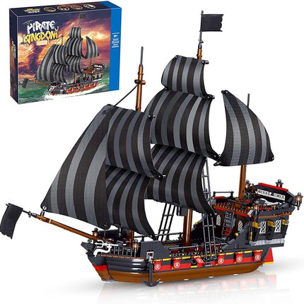 Toy Building Block Set, Pirate Ship Regular Size Brick Model Kit, Creative Ship Building Construction, Christmas Birthday Gift for Adult Teens Children Kids Boys Girls 8+ 968pcs