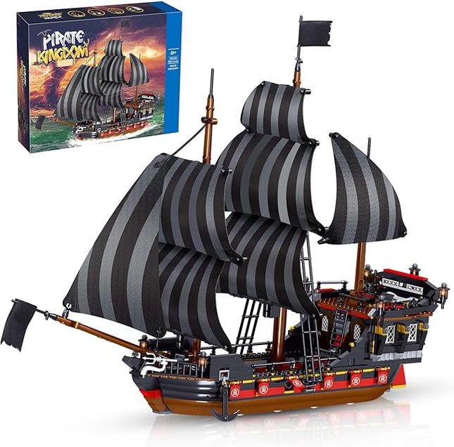 Toy Building Block Set, Pirate Ship Regular Size Brick Model Kit, Creative Ship Building Construction, Christmas Birthday Gift for Adult Teens Children Kids Boys Girls 8+ 968pcs