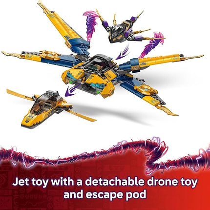LEGO NINJAGO Ras and Arin's Super Storm Jet Toy - Building Toy for Kids, Boys and Girls, Ages 8+ - Airplane Toy with Detachable Drone and 3 Minifigures - Gift Idea for Birthdays - 71833