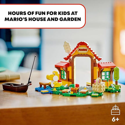 LEGO Super Mario Picnic at Mario’s House Expansion Set 71422, Collectible Playset with Yellow Yoshi Figure, Buildable Game Toy to Expand on Starter Course, Super Mario Birthday Gift for 6-8 Year Olds