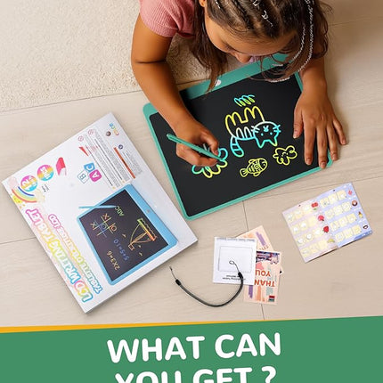 KOKODI LCD Writing Tablet, 16 Inch Colorful Toddler Doodle Board Drawing Tablet, Erasable Reusable Electronic Drawing Pads, Educational and Learning Toy for 3-6 Years Old Boy and Girls(Green)