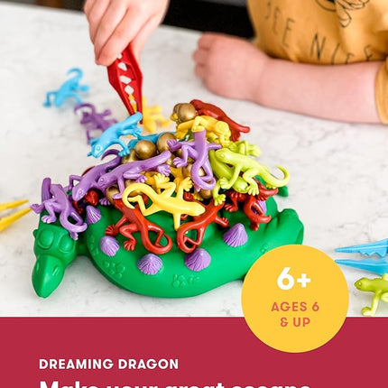 SimplyFun Dreaming Dragon - A Game for Kids Based on Steady Hands, Concentration, and A Little Luck - 2 to 4 Players - Kids Game Ages 6 & Up