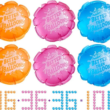 NERF Better Than Balloons Water Toys, 108 Pods, Easy 1 Piece Clean Up, Lots of Ways to Play, Backyard Water Fun, Gifts for Kids, Ages 3+