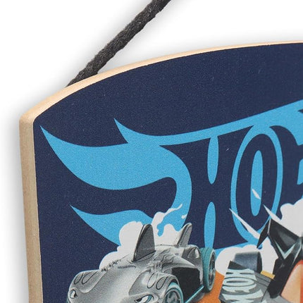 Hot Wheels Racers Hanging Wood Wall Decor - Fun Hot Wheels Sign for Kids' Bedroom or Play Room