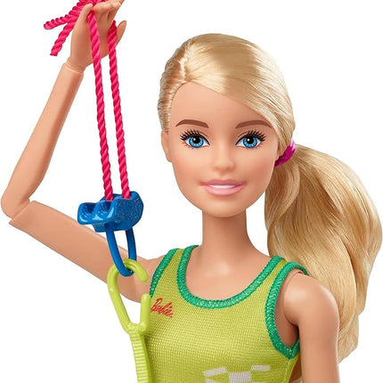 Barbie Olympic Games Tokyo 2020 Sport Climber Doll with Uniform, Tokyo 2020 Jacket, Medal, Harness, Weight and Climbing Clips for Ages 3 and Up