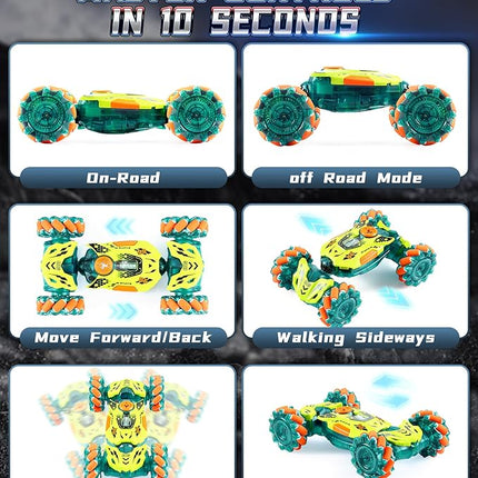 A ALPHA Gesture Remote Control Car, RC Stunt Car with 360° Flips 2.4GHz 4WD Remote Control Toy with Lights Music Birthday Xmas Gift for Boys 5 6 7 8-12 Year Old