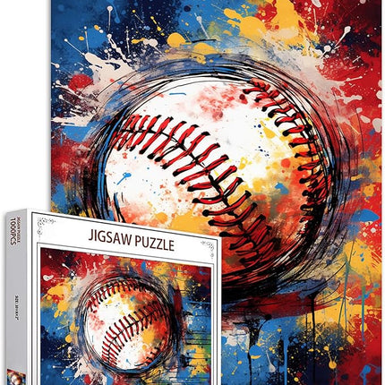 Baseball Sports Jigsaw Puzzles 1000 Pieces for Adults, Families (Graffitic Banksy, Extreme Sports Pieces Fit Together Perfectly 19.7''x27.6''inch Ball Gameing Frameable Magic Puzzle Art