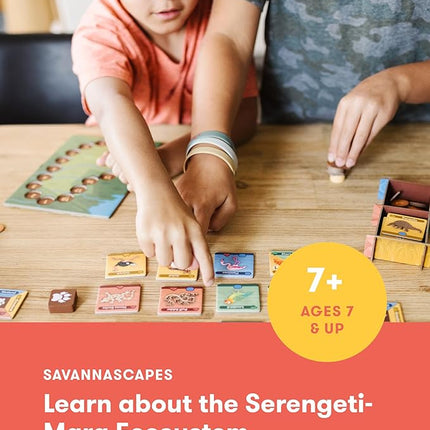 SimplyFun SavannaScapes - Learn About African Wildlife and Their Habitats. A Strategic and Educational Game for Kids Ages 7 & Up - 2 to 5 Players