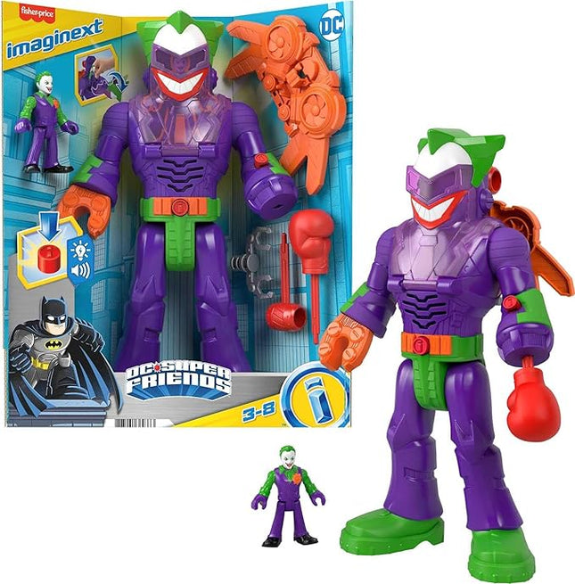 Fisher-Price Imaginext DC Super Friends Robot Toy, The Joker Insider & LaffBot 12-Inch with Lights Sounds & Figure for Kids Ages 3+ Years
