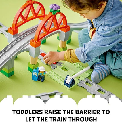 LEGO DUPLO Town Train Bridge and Tracks Expansion Set - 10 Extra Pieces of Train Tracks - Preschool and Toddler Train Set, Ages 2+ - Building Toy for Boys and Girls - 10426