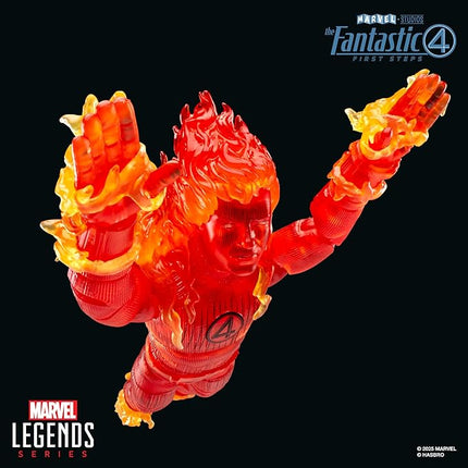 Marvel Legends Series Human Torch, The Fantastic Four: First Steps Johnny Storm Movie Collectible 6 Inch Action Figure Toy