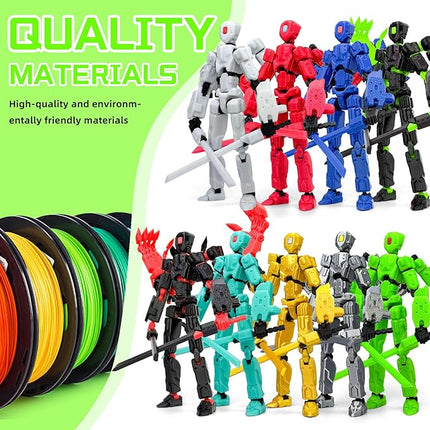 8Inch T13 Action Figure Assembly Completed,3D Printed Multi-Jointed Movable Toy Nova 13 Action Figures Desktop Decorations for Game Lovers Toy (Green)