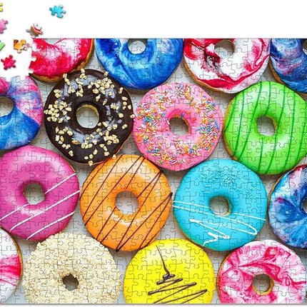 500 Pieces Jigsaw Puzzles Donuts for Adults and Teens and Kids Family Happy Gift Idea New