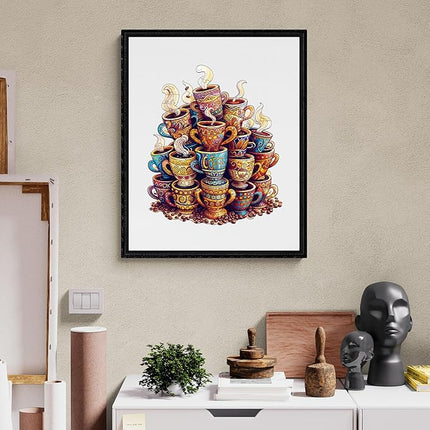 Wooden Puzzles for Adults - Coffee Dream Wood Puzzles Adult - Unique Animal Shape Wooden Jigsaw Puzzles for Adults - Birthday Gifts for Puzzle Lovers, Family (11.4 * 9.6in)