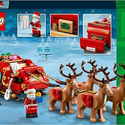 LEGO Santa's Sleigh - Building Toys for Kids, Boys & Girls, Ages 9+ - Indoor Christmas Decorations for Home W/Santa Claus Figurine & Reindeer - Gifts for Boys & Girls - 40499