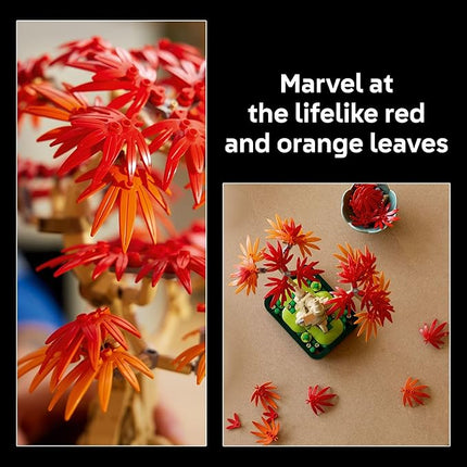 LEGO Botanicals Japanese Red Maple Bonsai Tree Building Kit for Adults 18+ - Unique Home Decor DIY for Room or Office - Housewarming Gift Idea for New Home - Plant Decor for Desk or Bookshelf- 10348