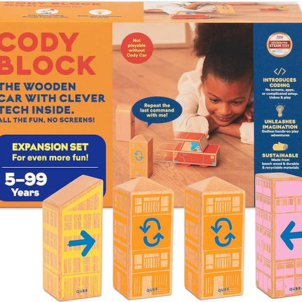 Cody Block Repeat Expansion Set, Educational Wooden Building Blocks and Car STEM Toys for Preschool Kids Ages 3+