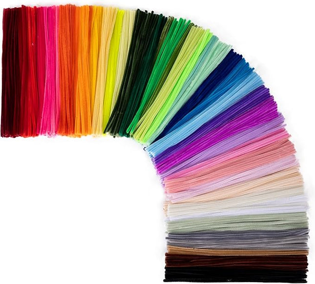 Caydo 1000 pcs Pipe Cleaners Craft Bulk,Kids Toys & Games Gifts Arts Crafts,20 Assorted Colors Chenille Stems Art Supplies for Projects Creative DIY Room Decor, Valentine's Day Decorations Decorations