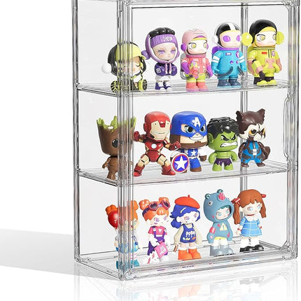 Clear Acrylic Display Case for Figures Collectibles 2 Pack Wall Mounted Hobby Figurine Display Case with Shelves, Display Shelf Storage Box for Action Figures, Car Model, Funko Pop