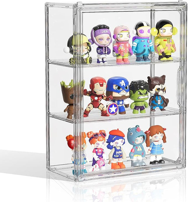Clear Acrylic Display Case for Figures Collectibles 2 Pack Wall Mounted Hobby Figurine Display Case with Shelves, Display Shelf Storage Box for Action Figures, Car Model, Funko Pop