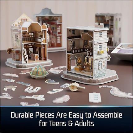 4D Build, Harry Potter Diagon Alley 3D Model Kit with 4 Buildings, Harry Potter Collectibles & Desk Décor, Adult Puzzle, Building Toys, 3D Puzzles for Adults & Teens, 287 Pieces, for Ages 12 & Up