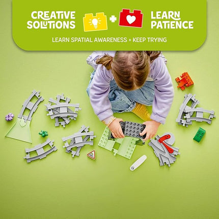 LEGO DUPLO Town Train Tunnel and Tracks Expansion Set - 10 Extra Pieces of Train Tracks - Preschool and Toddler Train Set, Ages 2+ - Building Toy for Boys and Girls - 10425