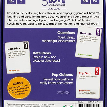 The 5 Love Languages® Card Game, Discover More About Yourself & Your Partner, 300 Prompt Cards To Spark Deep, Meaningful Conversations, Create New Date Ideas And Fun Quiz Questions For 2 Players, 16+