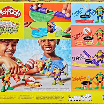 Play-Doh Teenage Mutant Ninja Turtles Cowabunga Creations Bendy 4 Inch Action Figures Set, Kids Arts & Crafts, TMNT Toys for Boys & Girls 4+