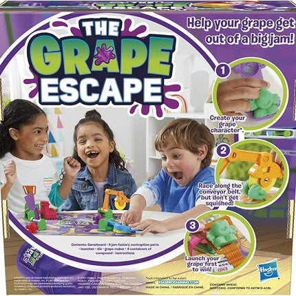 Hasbro Gaming Grape Escape Board Game for Kids Ages 5 and Up, Fun Family Game with Modeling Compound