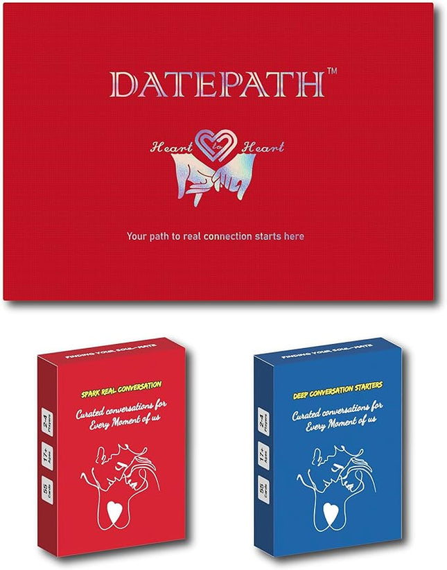 DATEPATH Deep Conversation Cards for Couples - 110 Question Game for 2-4 Players to Build Intimacy, Fun Dating Game for New or Established Couples, Relationship Card Game for Adults Date Night