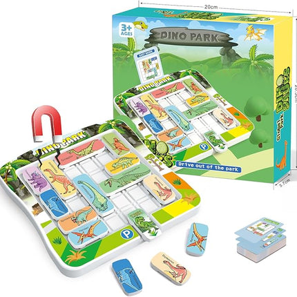 Super Slide Puzzle Games, Brain Teaser with 15 Dinosaur Patterns, Educational Travel Board Game for Kids and Teens-Birthday and Christmas Day Gifts Easter Basket Stuffers for Boys Girls