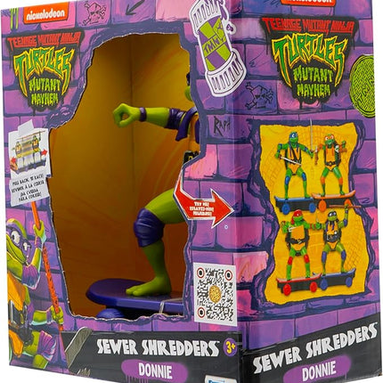Teenage Mutant Ninja Turtles Toy, Donatello Sewer Shredder Pullback Skateboard, Mutant Mayhem TMNT Collectible Ninja Turtle, Ages 3+
