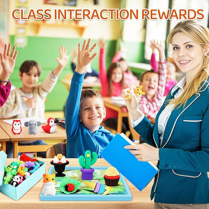 151Pcs Animal Erasers Desk Pets for Kids Animal Pencil Erasers Bulk Puzzle Eraser Toys Gifts for Classroom Prizes,Game Reward,Treasure Box,Easter Egg Fillers,Goodie Bag Stuffer,Party Favors