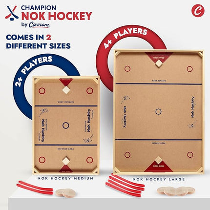 Carrom Champion Nok Hockey Game (Standard Size) — Wooden Board Games for Adults & Children — Indoor and Outdoor Games for Family — Sports Board Games